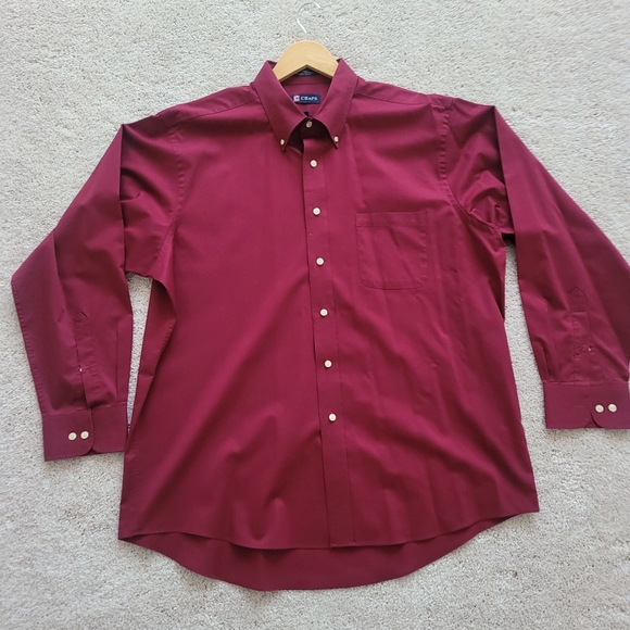 Chaps Other - Long Sleeve Button-down Down Shirt In Wine Colored In Size 17-17 1/2  34/35  XL.